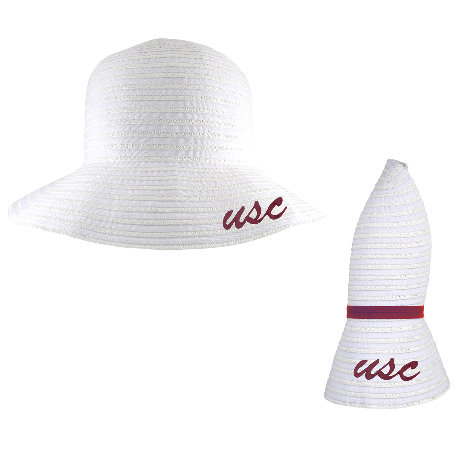 USC Script Womens Amelia Collapsible Sun Hat/Hair Band image01